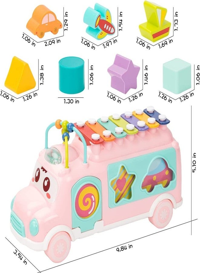 SANTALON Musical School Bus with Piano Toy for Kids Boys & Girls Toys Push & Pull Toys Gifts, Musical Toys for Kids Xylophone Bus for Above 1 Year,ABS Plastic (Multicolor) - Image 4